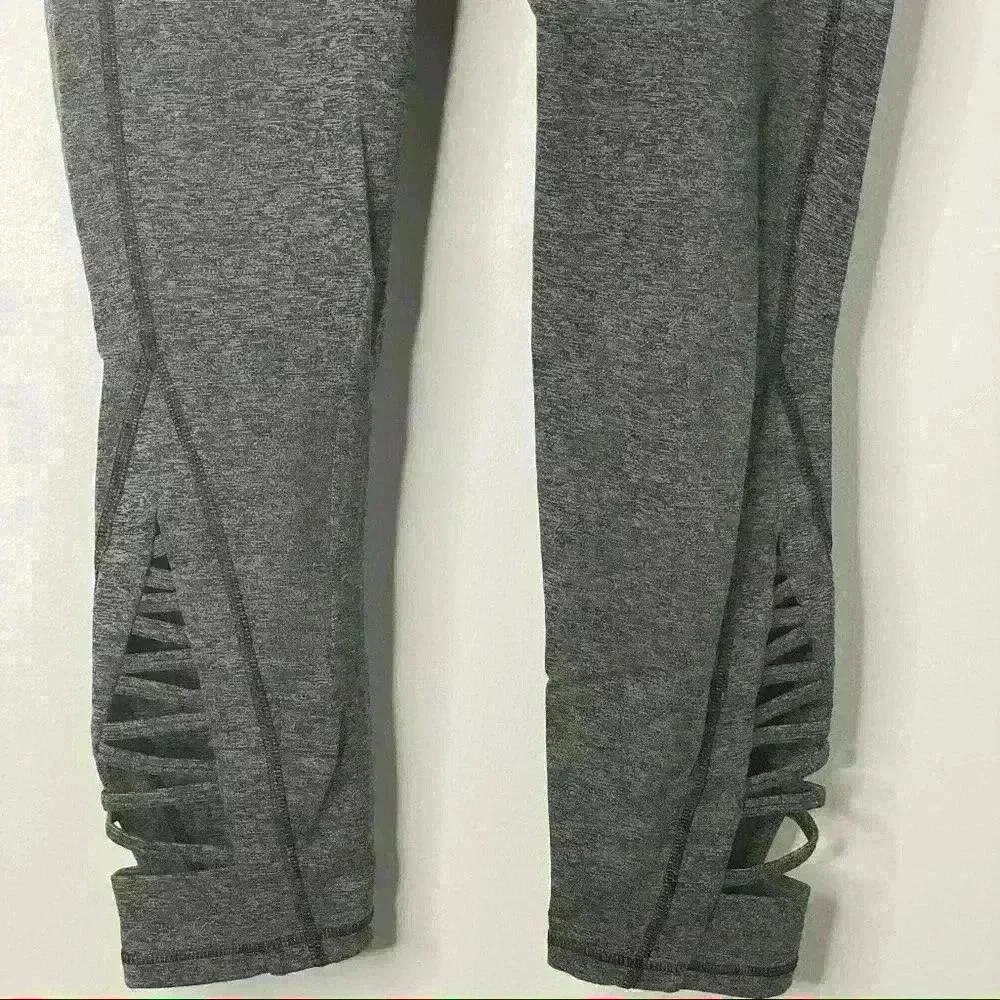 𝅺ATHLETA Grey Spacedye Criss-Cross Capri XS - Picture 3 of 5